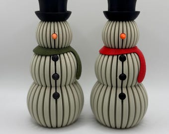 Modern Snowman Figurine: 3D Printed Scandinavian Christmas Decor