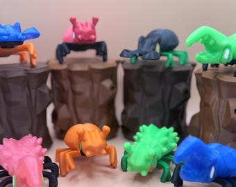 Juguete personalizado de escarabajo blob con almacenamiento de tronco, criatura antiestrés impresa en 3D, mascota de escritorio, juguete sensorial, lindo regalo de insecto, elige colores o aleatorio