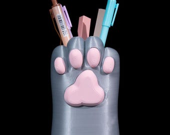 3D Printed Cat Paw Pen Holder – Kawaii Desk Organizer