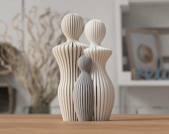 Custom Modern Abstract 3d Printed Family Sculpture