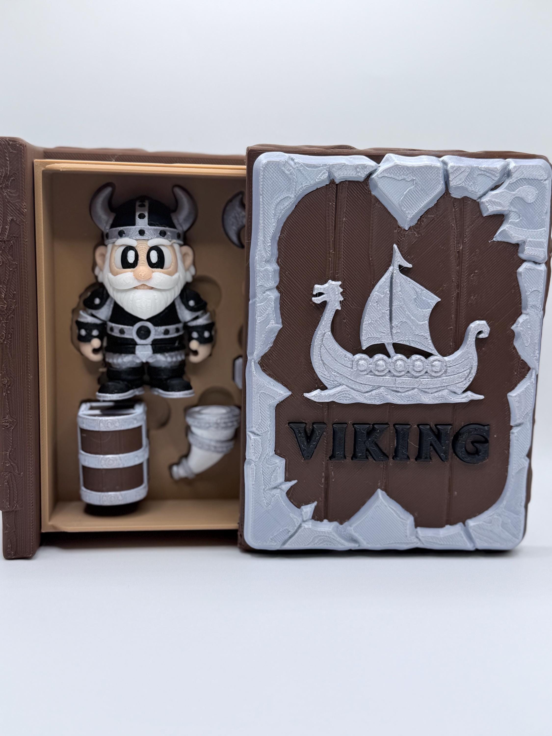Viking Latching Book Toy | Norse Warrior Playset With Axe, Hammer