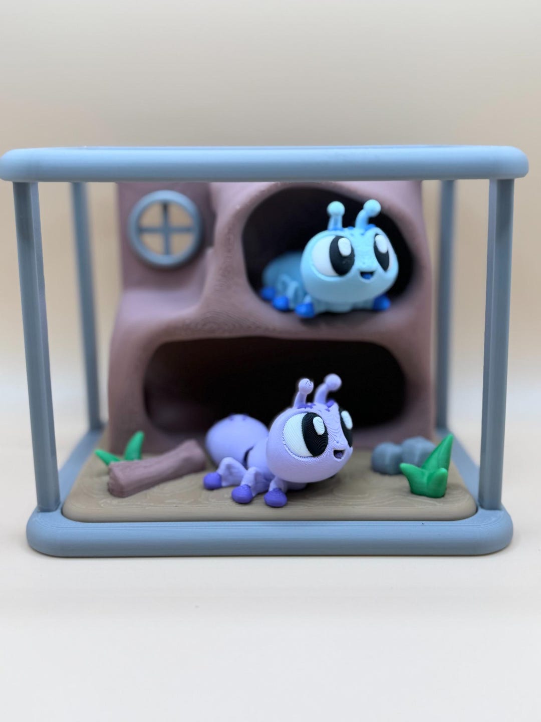 3D Printed Ant Habitat Display | Blue Purple Ants, Mini Terrarium Decor ...