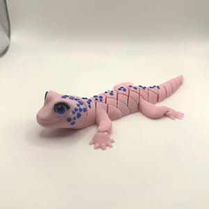Gecko couleur personnalisé - Jouet lézard articulé 7" imprimé en 3D | Couleur de la peau, des tons directs et des yeux au choix | Cadeau reptile pour tous les âges