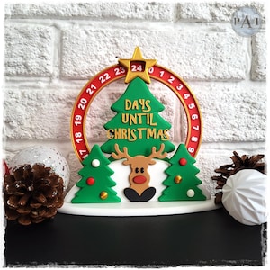 3D Printed Christmas Advent  Countdown Calendar – Reindeer & Tree Holiday Decor