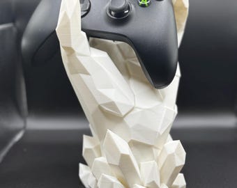 3D Printed Crystal Gaming Controller Stand: Shardcore Mode Desk Decor