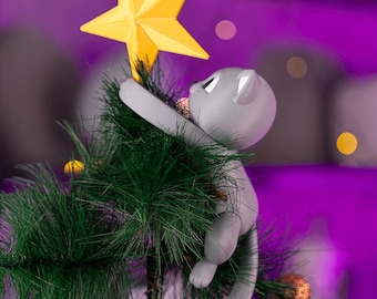 Meowy Christmas Tree Topper - 3d Printed