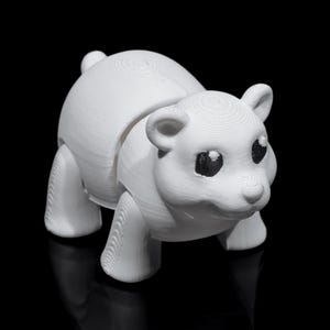 Flexi Polar Bear Keychain – 3D Printed Wiggly Fidget Toy, Cute Arctic Animal Gift, Articulated Keychain, Fun Stocking Stuffer