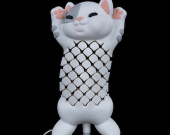 Articulated Cat Keychain – 3D Printed Fidget Toy, Funny Gift