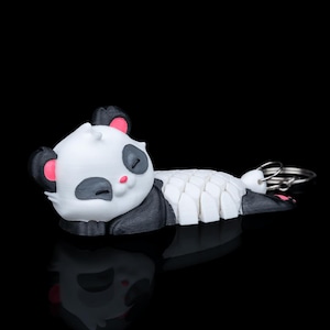 Articulated Panda Keychain – Cute 3D Printed Animal Keychain, Flexible Fidget Toy for Bags & Backpacks