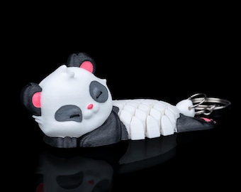 3D Printed Panda Keychain – Flexible Fidget Animal Toy
