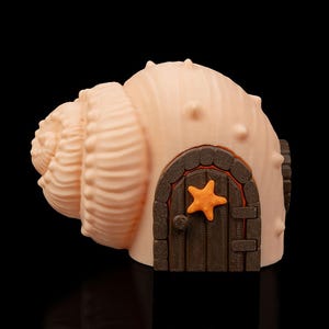 DIY Seashell Cottage Kit – 3D Printed Ocean Shell House with Starfish Door – Custom Colors – Beach Fairy Garden or Craft Project