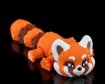 Flexi Red Panda Keychain: 3D Printed Articulated Fidget Toy