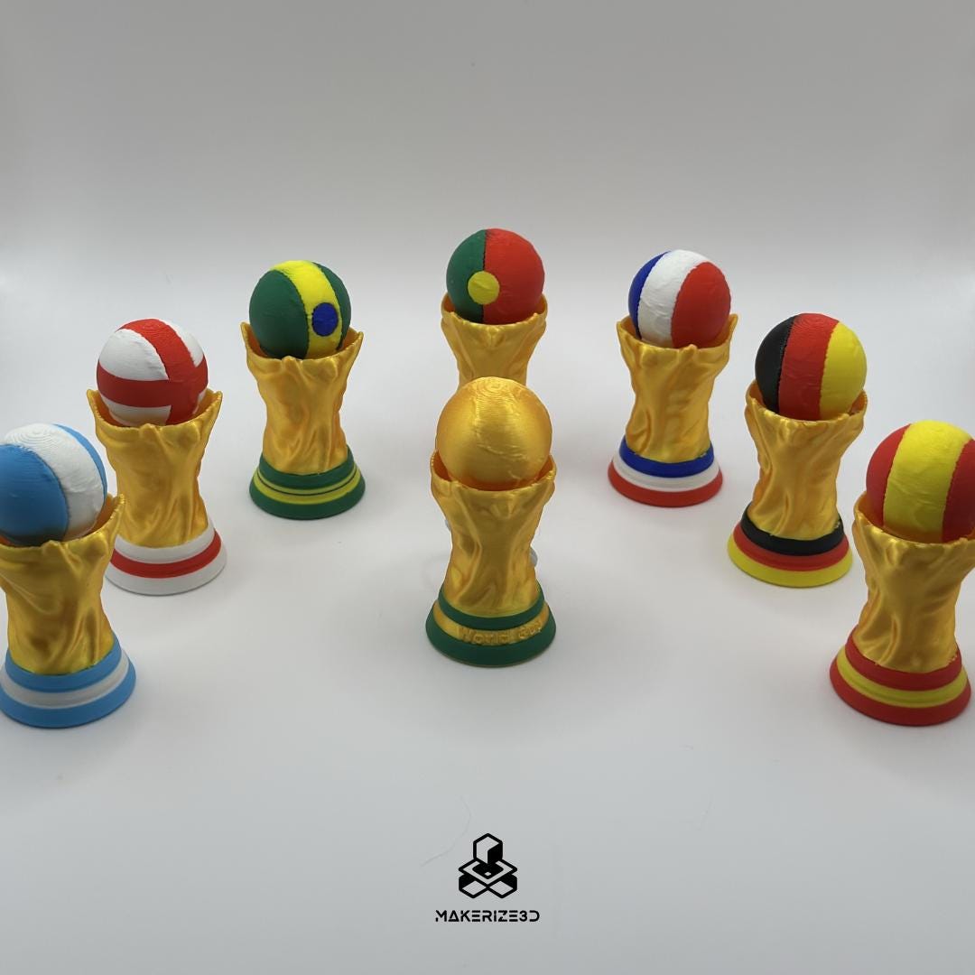 World Cup Flag Trophy Fidget Clicker, Soccer Country Trophy Toy