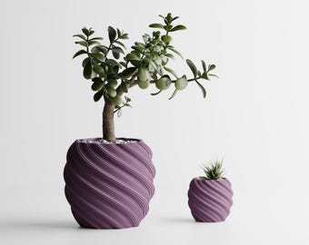 3D Printed Spiral Plant Pot – Modern Indoor Planter, Minimalist Decor