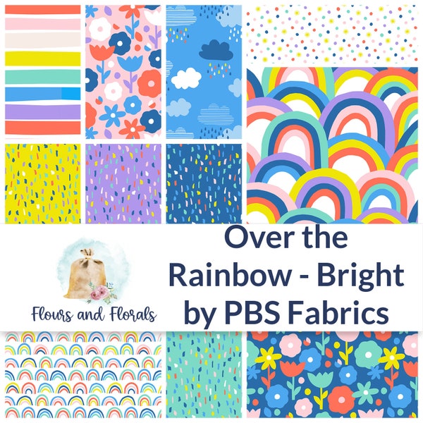 Over the Rainbow - Bright Collection Fat Quarters par Paintbrush Studio Fabrics