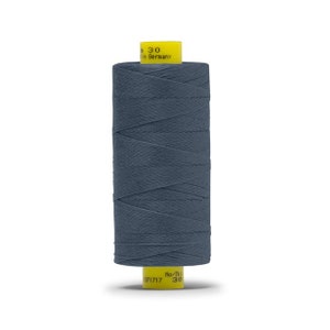 May include: A spool of dark blue sewing thread with a yellow label that reads "No./Tk. 30" and "Made in Germany".