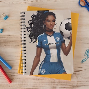 Soccer Girl Spiral Notebook, Sports Journal, School Supplies, Gift for Soccer Lovers, Athletic Notebook, Personalized Stationery
