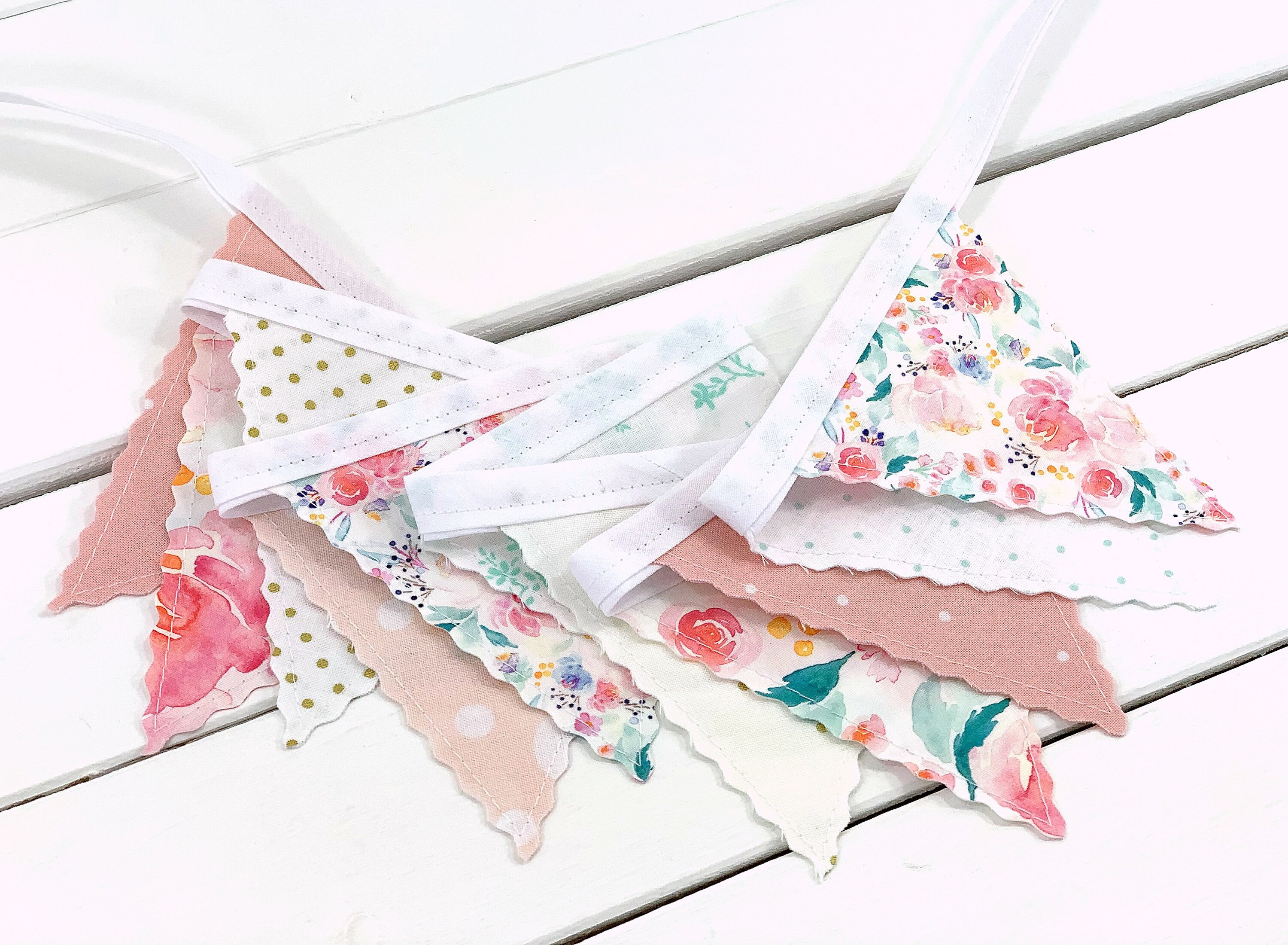 WildFlowers Garland Mini Bunting Banner Floral Baby Shower Banner Blush Pink Gold Mint Indy Bloom Watercolors Flowers