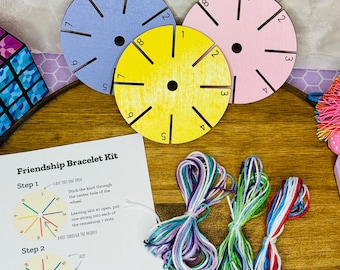 Friendship Bracelet DIY Kit: Weaving Loom, Embroidery Floss & Instructions