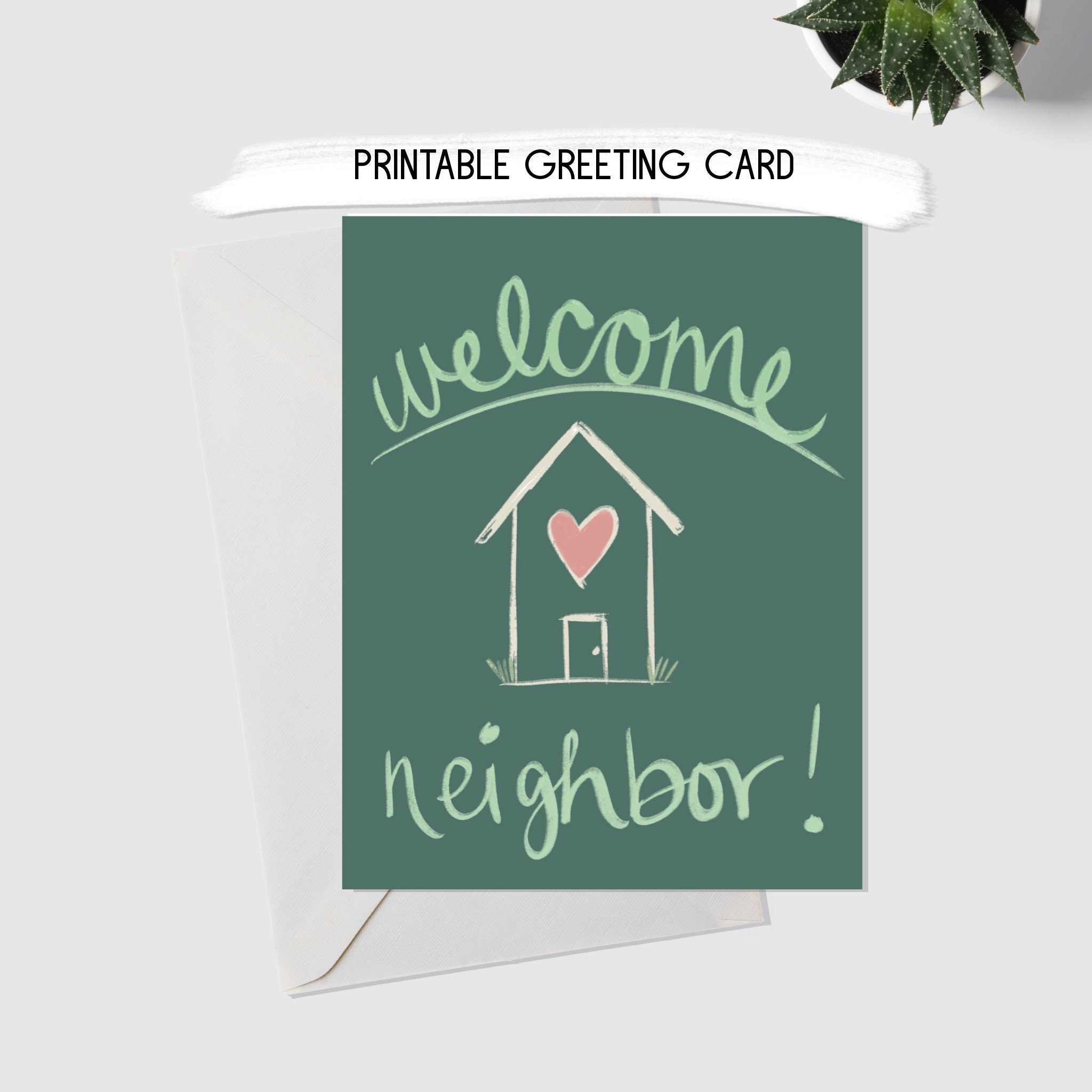 Neighbor Printable Greeting Card Digital Alternative Etsy