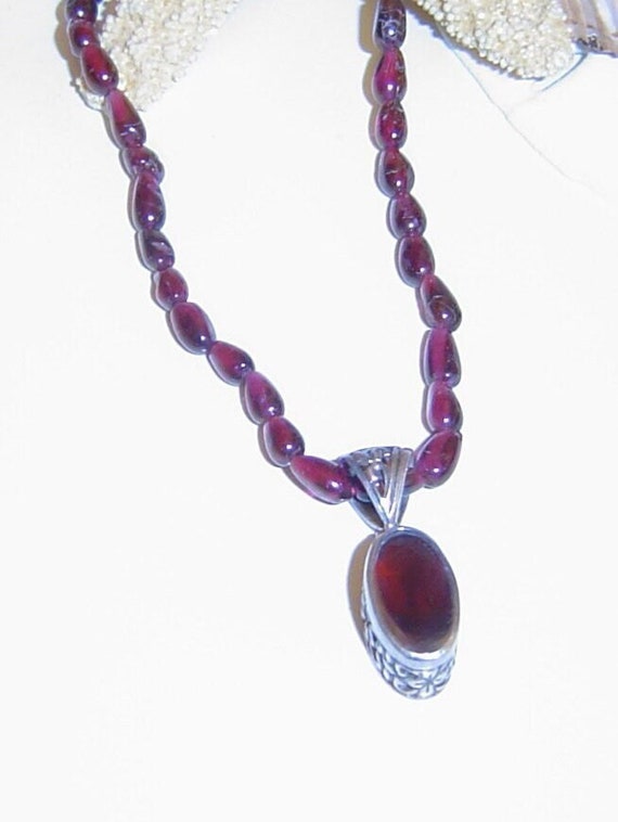 Ruby Crystal Pendant, Necklace