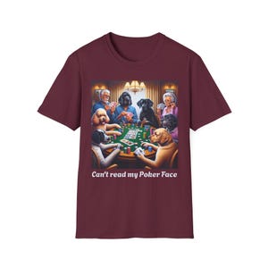 Funny Dogs Playing Poker T-Shirt, Poker Face Tee, Unisex Shirt, Gift for Dog Lovers, Lightweight Tee