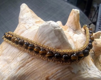 Gold Tigereye Wrap Bracelet,