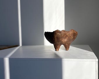 Handgefertigte Schale aus Pappmache: Mediterran erdiges Dekor
