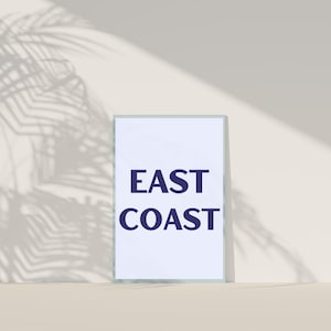 East Coast Print | Coastal Granddaughter | Blue Stripes | Coastal Cowgirl | Wall Art | Preppy Blue Room Decor | Aesthetic Printable Art