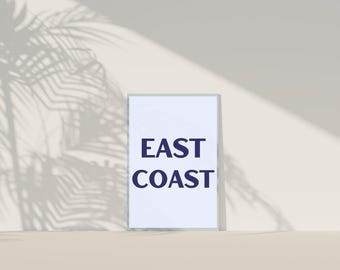 East Coast Print | Coastal Granddaughter | Blue Stripes | Coastal Cowgirl | Wall Art | Preppy Blue Room Decor | Aesthetic Printable Art