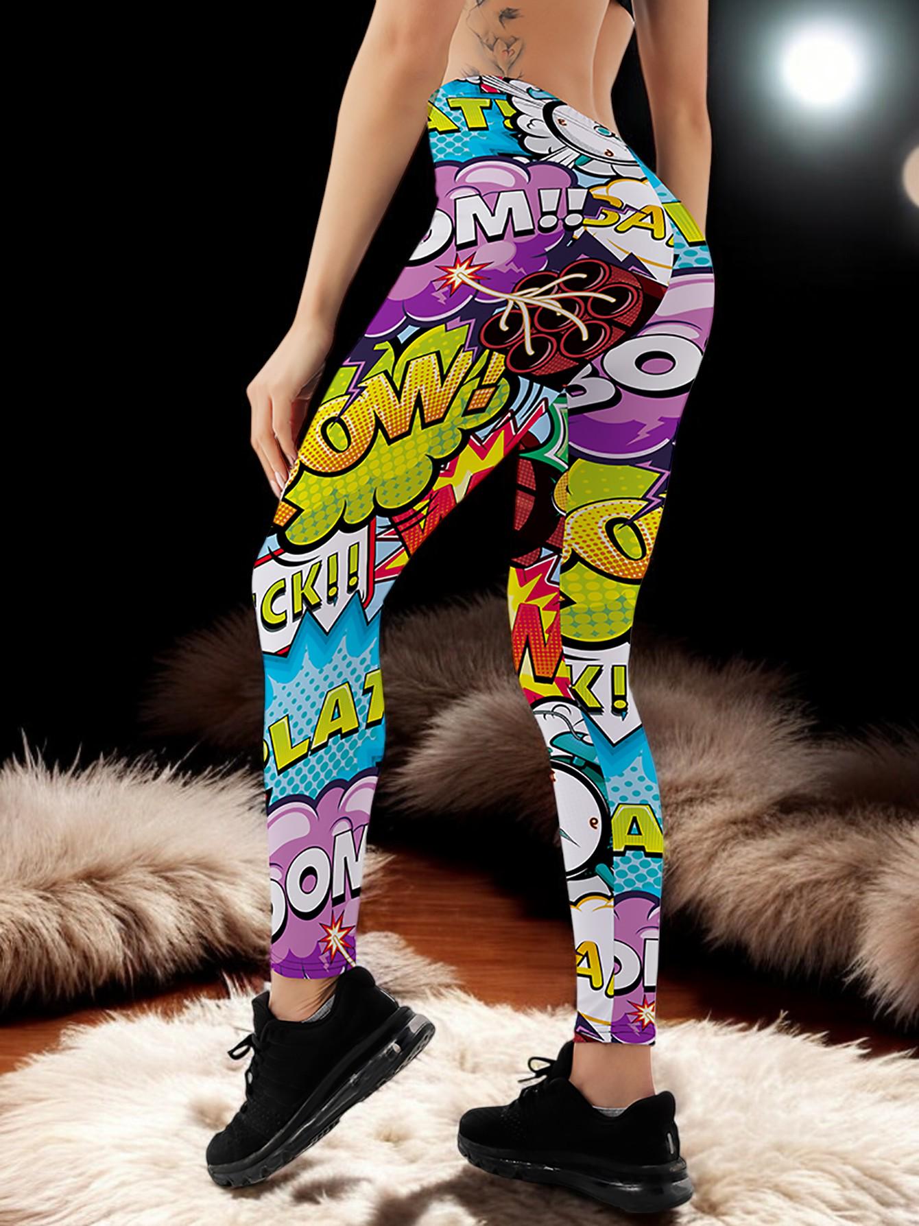Buy Comic Print Leggings Online In India India - Main Image