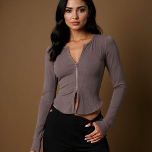 Women’s Long Sleeve Zip Front Running Jacket – Double Zipper Yoga Sports Top, Breathable Quick Dry Gym Workout Knit Fitness Coat