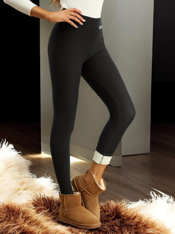Workout Leggings Fleece Lined Leggings With Tummy Control Thermal
