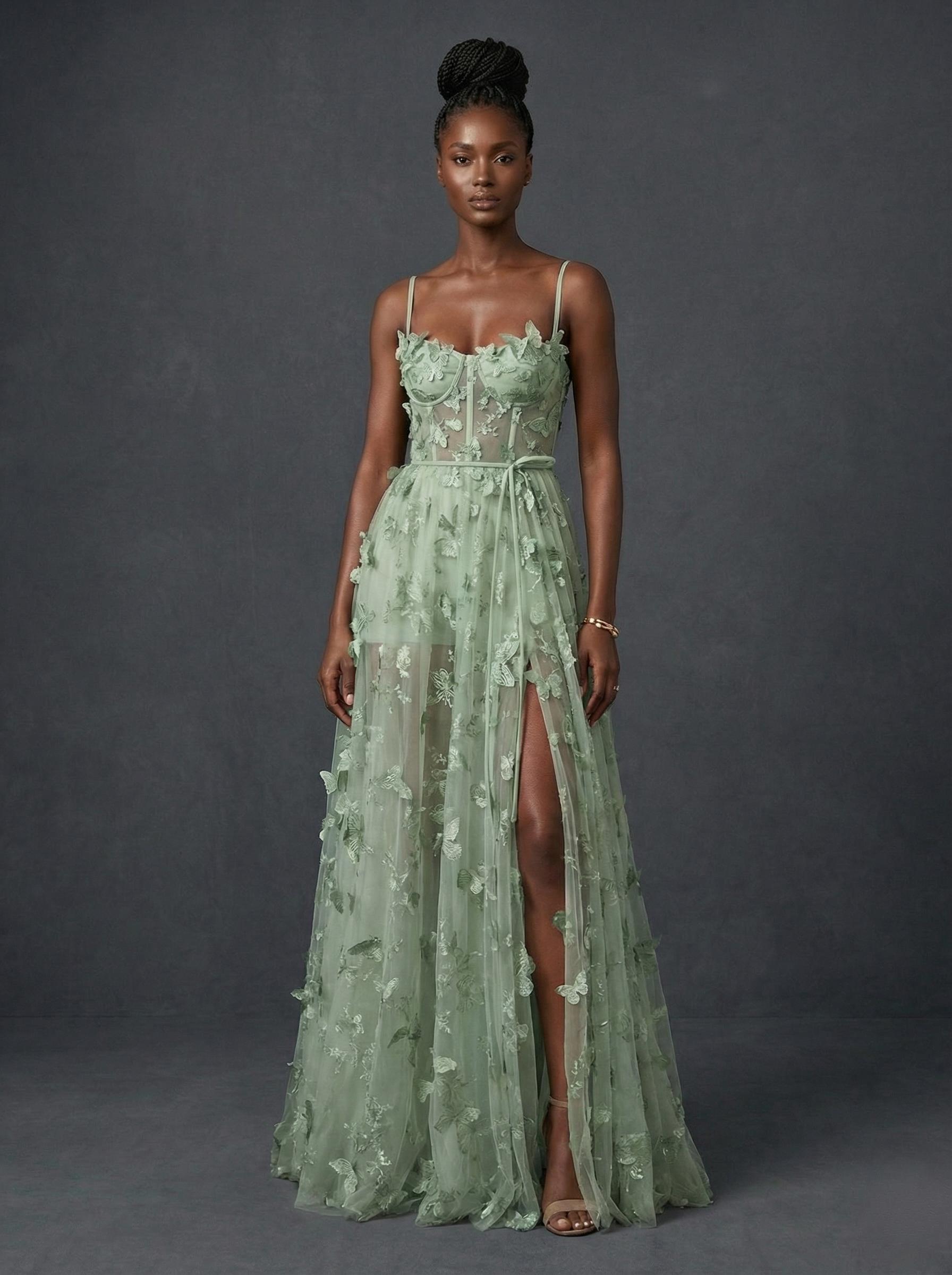 Prom Dress Corset Tulle Green - Etsy
