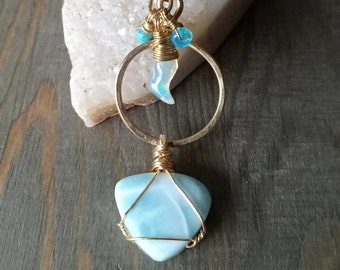 Larimar, Opal and Turquoise Necklace