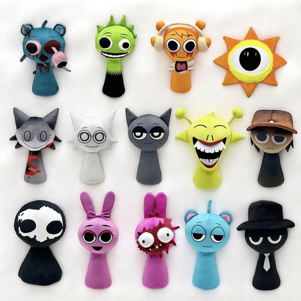Sprunki Phase 3 Plush Toy, Sprunki Incredibox Plush Doll, Sprunki Game Cartoon Toys, Kid Birthday Gifts Stuffed Dolls, Christmas Gift