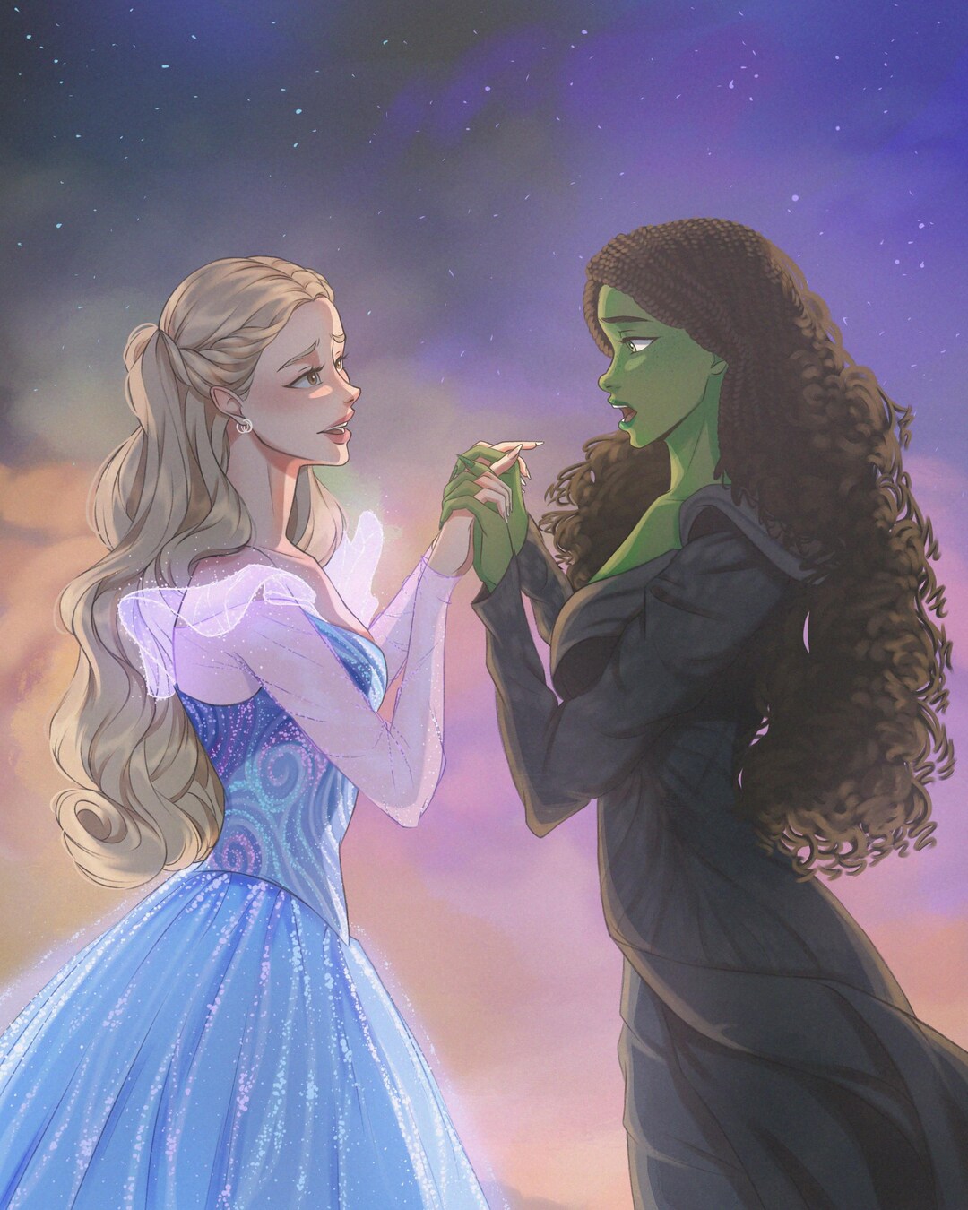 Wicked Art Print – Glinda & Elphaba - Etsy