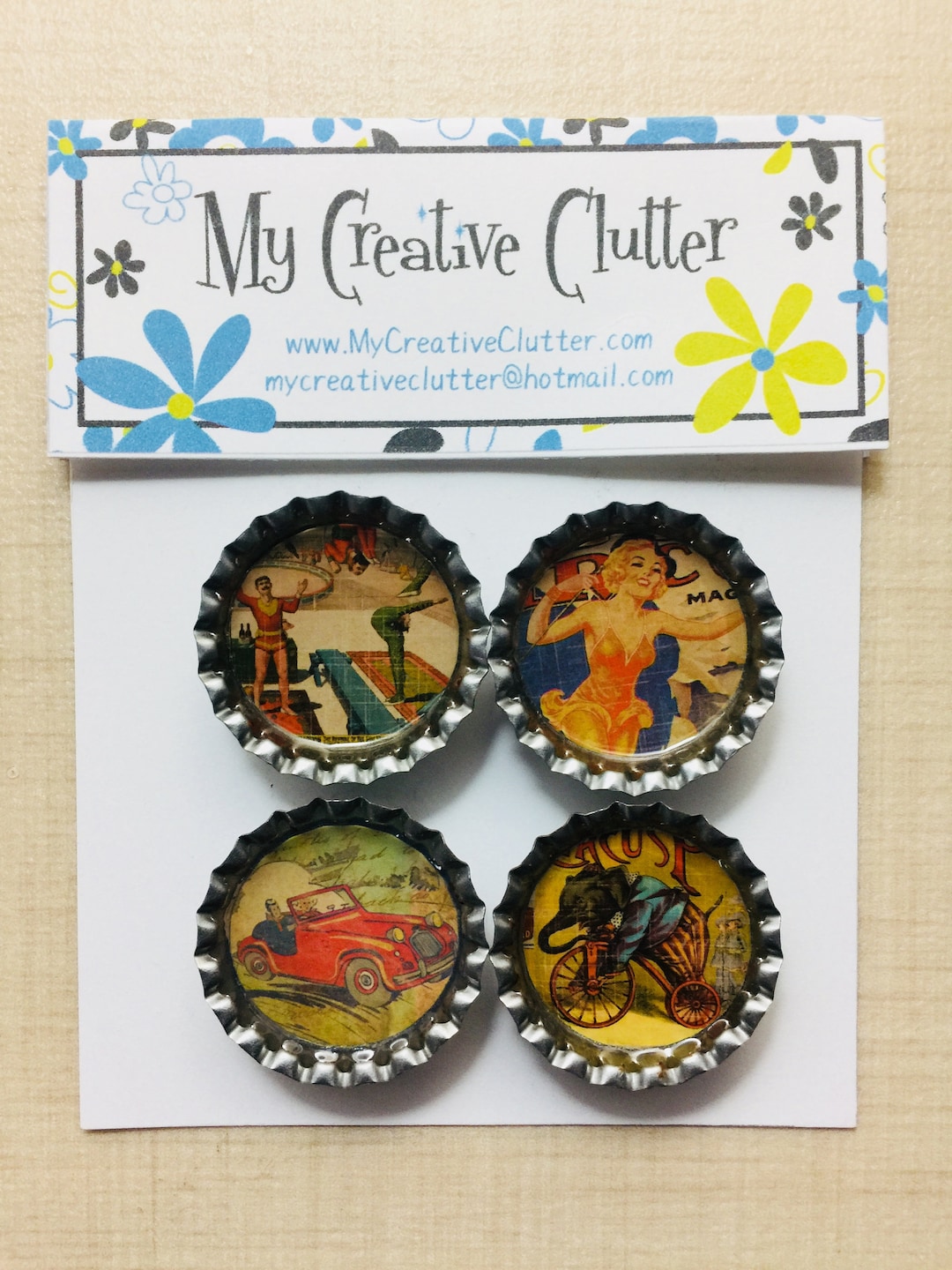 Circus Bottle Cap Refrigerator Etsy