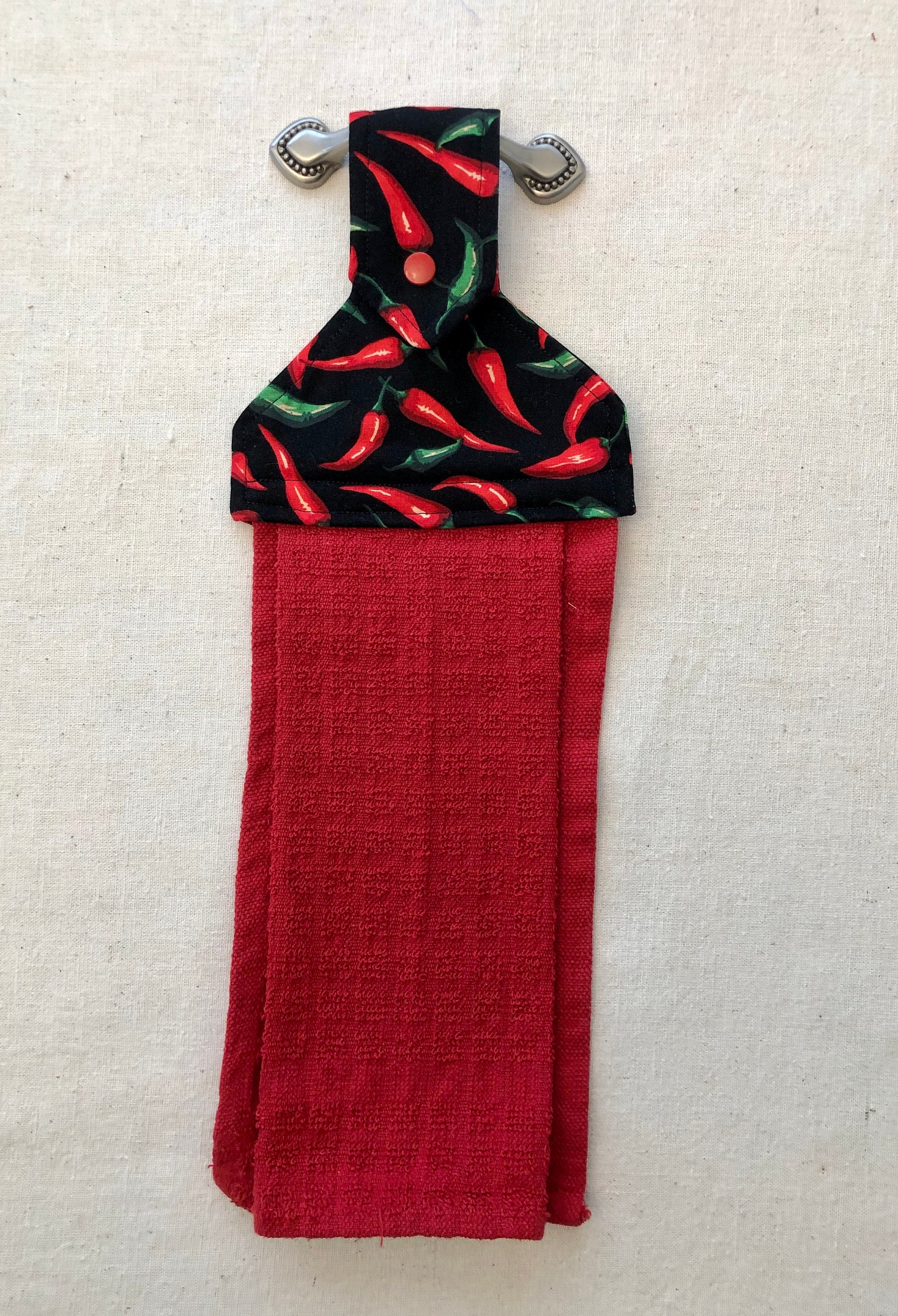 Chili Pepper Hanging Kitchen Towelsgreenredblack Etsy