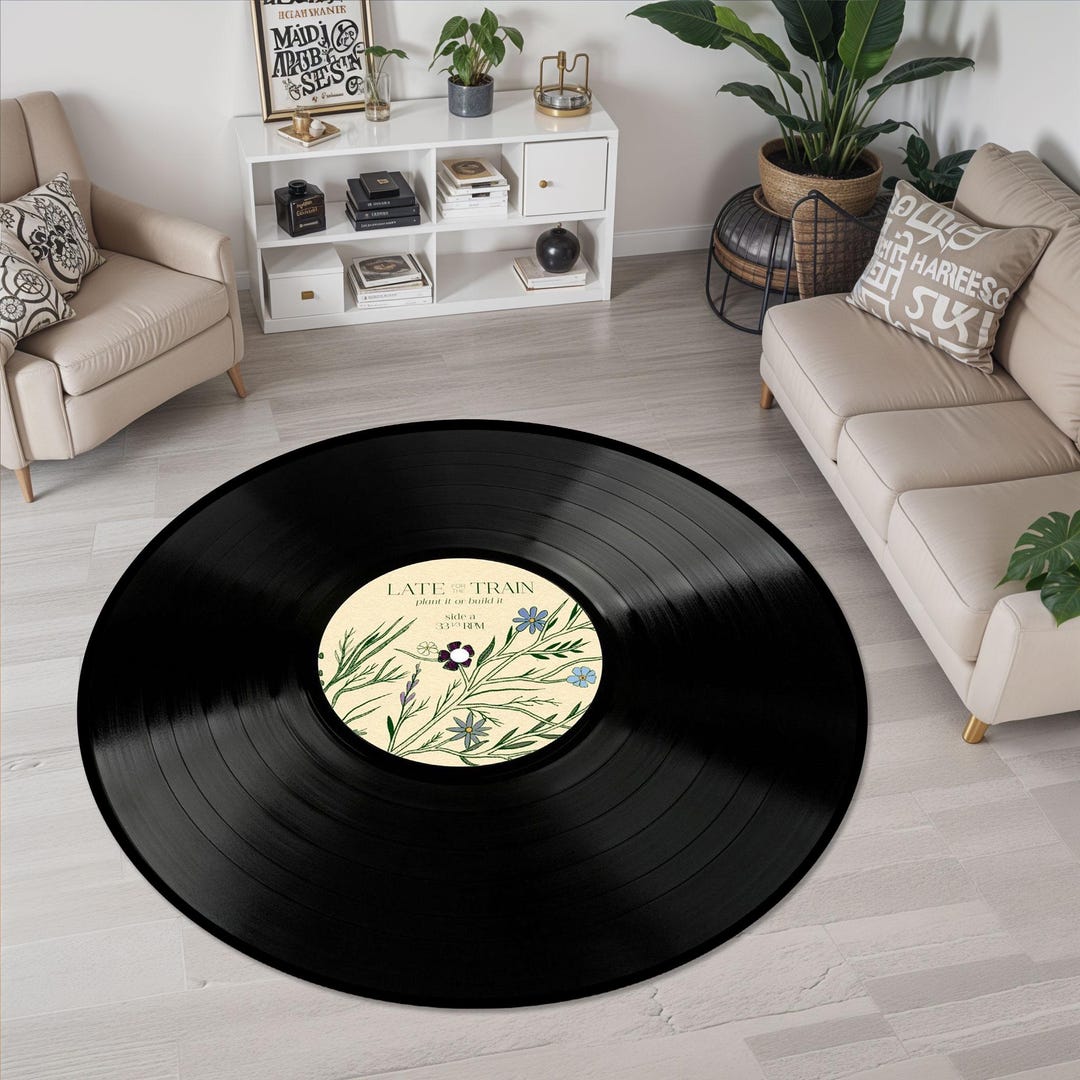 Vinyl Muisc Rug Retro Vinyl Record Rug: Music Room Decor - Etsy