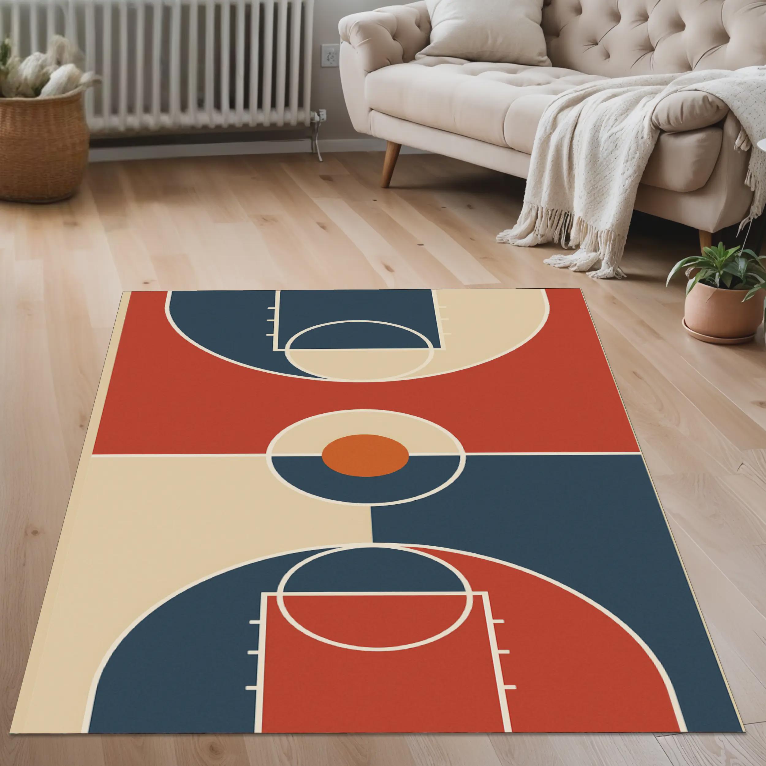 Basketball Court Rug: Modern Kids Room Decor, Non-slip Area Carpet - Etsy