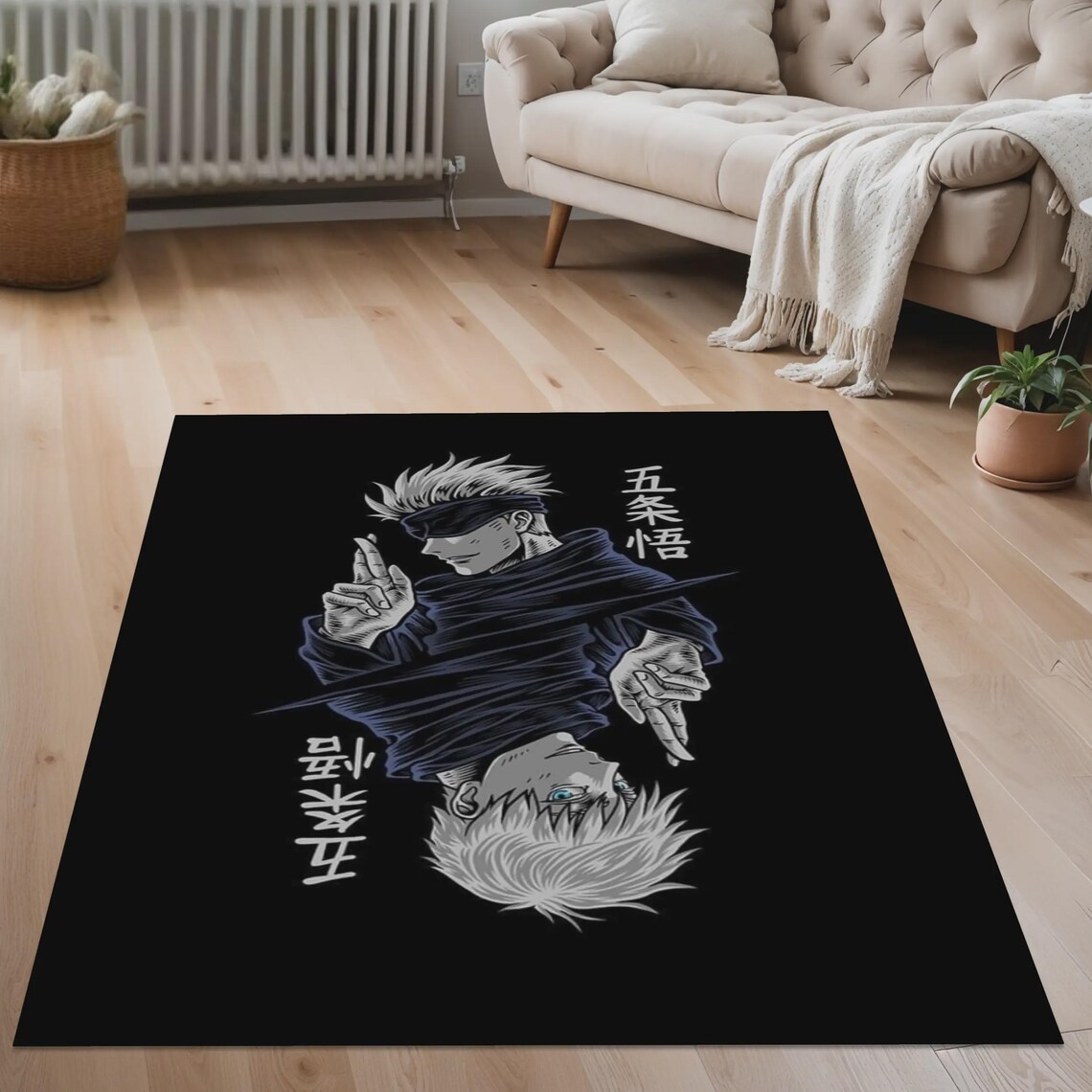 Gojo Custom Rug Jujutsu Kaisen Rug: Modern Anime Home Decor, Gojo Design - Etsy