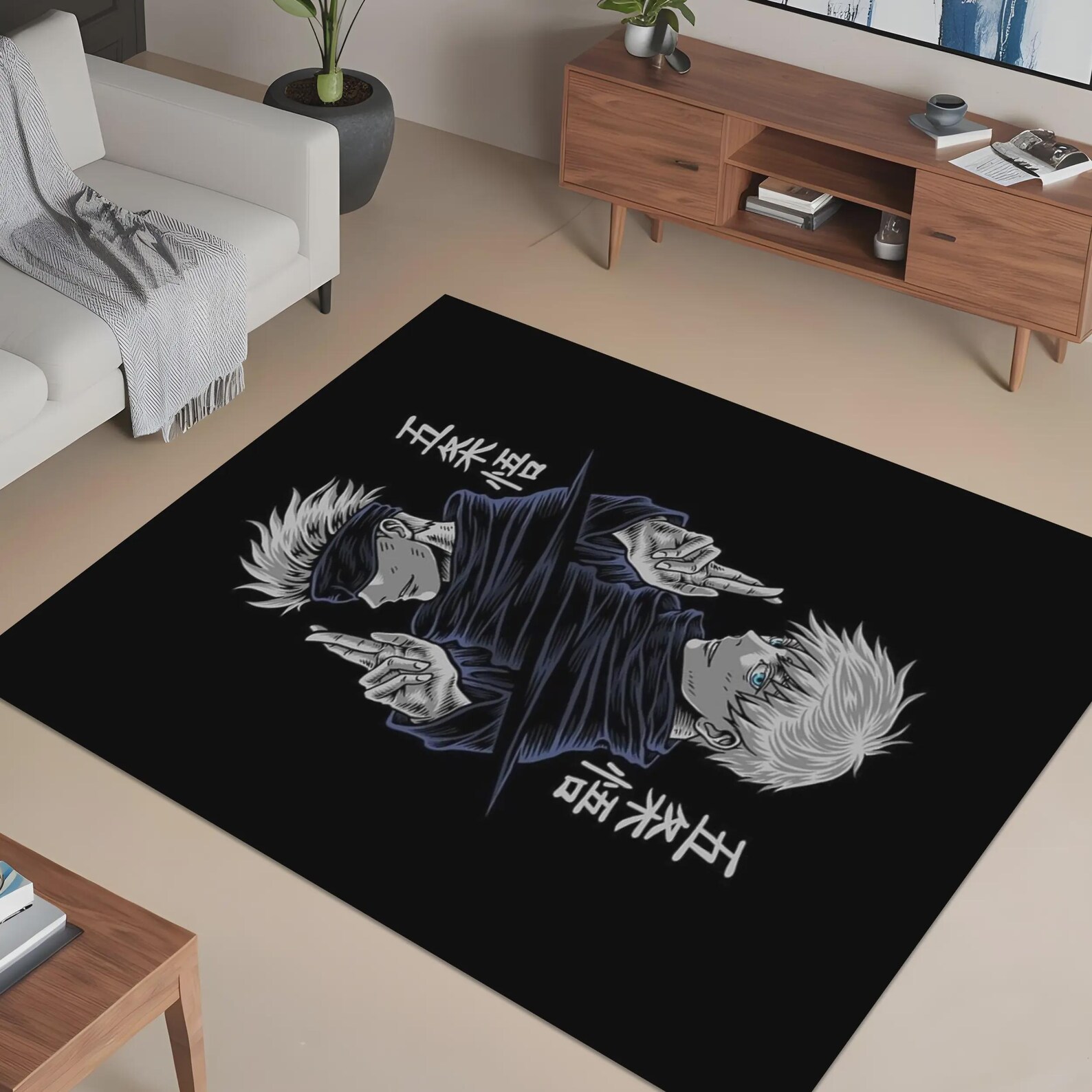 Gojo Custom Rug Jujutsu Kaisen Rug: Modern Anime Home Decor, Gojo Design - Etsy