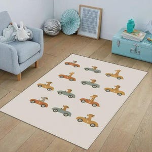 Racing Car Rug: Kids Playroom Decor, Non-Slip Children&#39;s Carpet