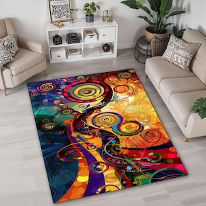 Tappeto ispirato a Kandinsky: design astratto geometrico colorato