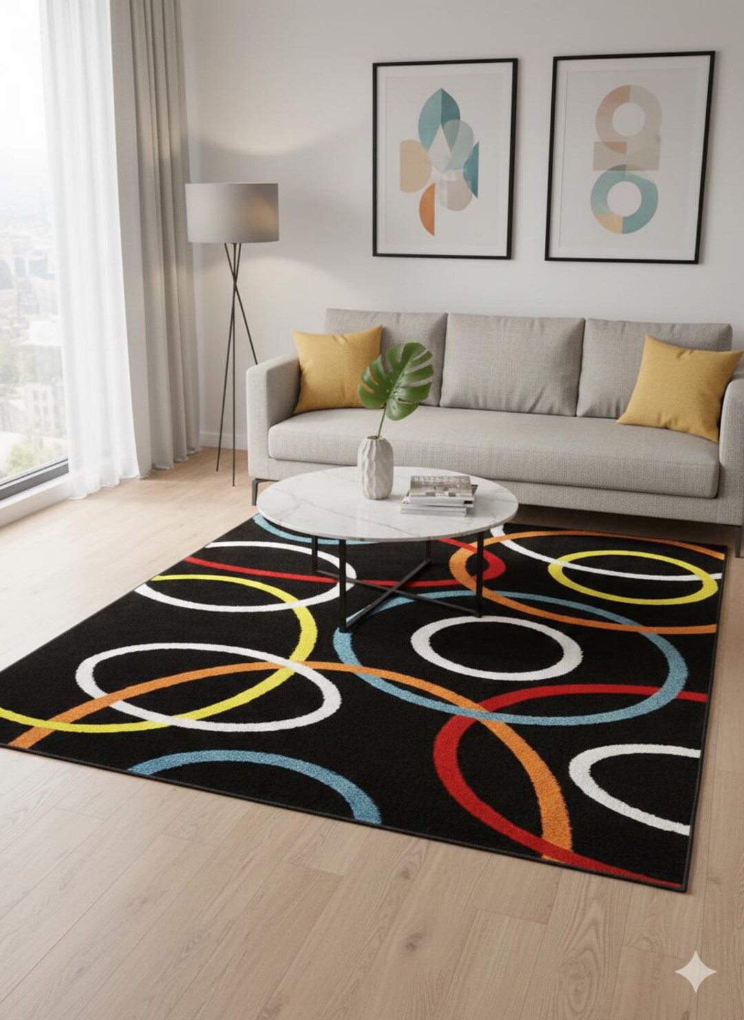 Colorful Geometric Design Area Rug,bohemian Home Decor, Modern for ...