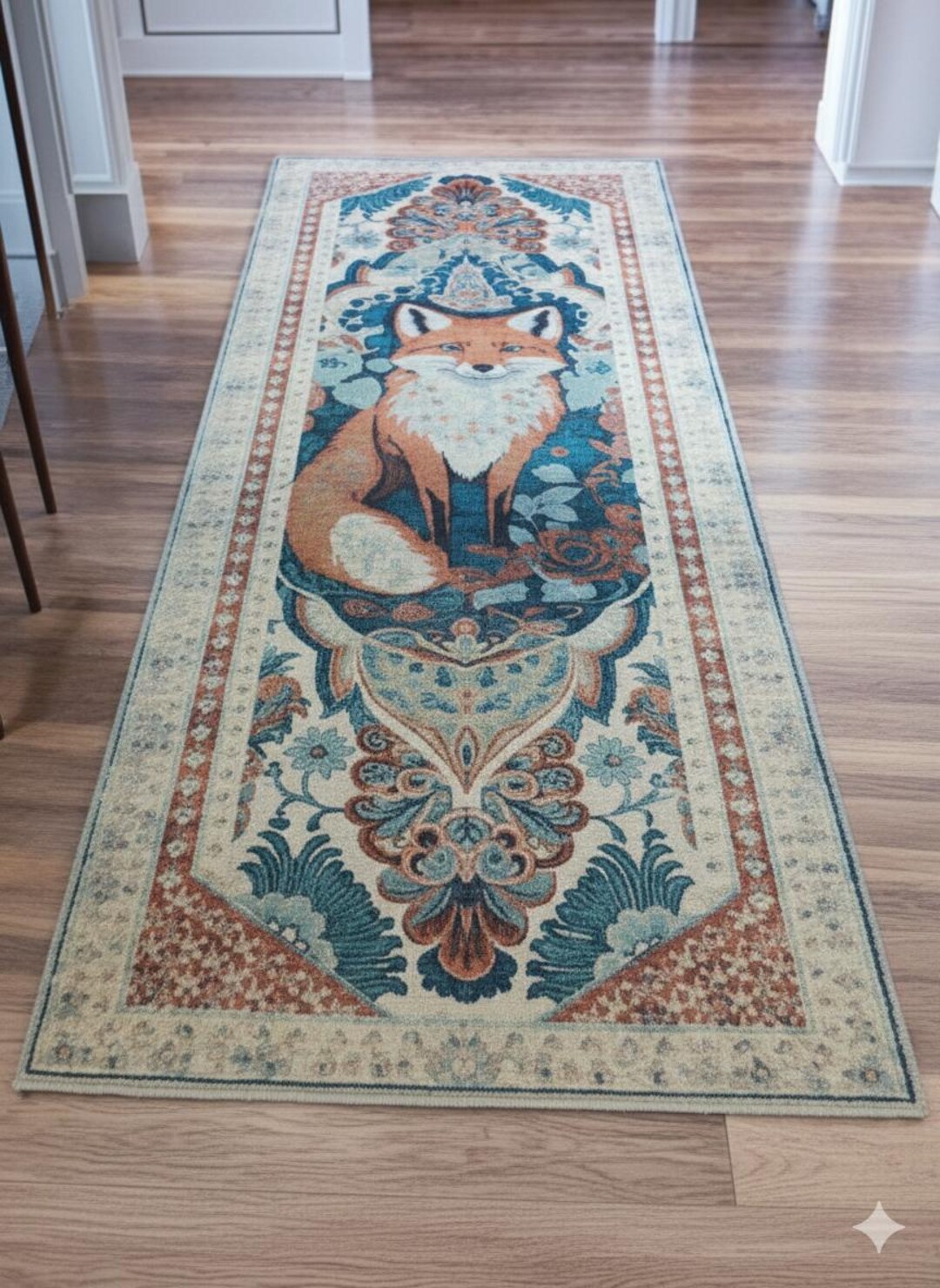 Rustic Fox Area Rug, Cozy Cabin Decor, Woodland Animal Carpet, for ...