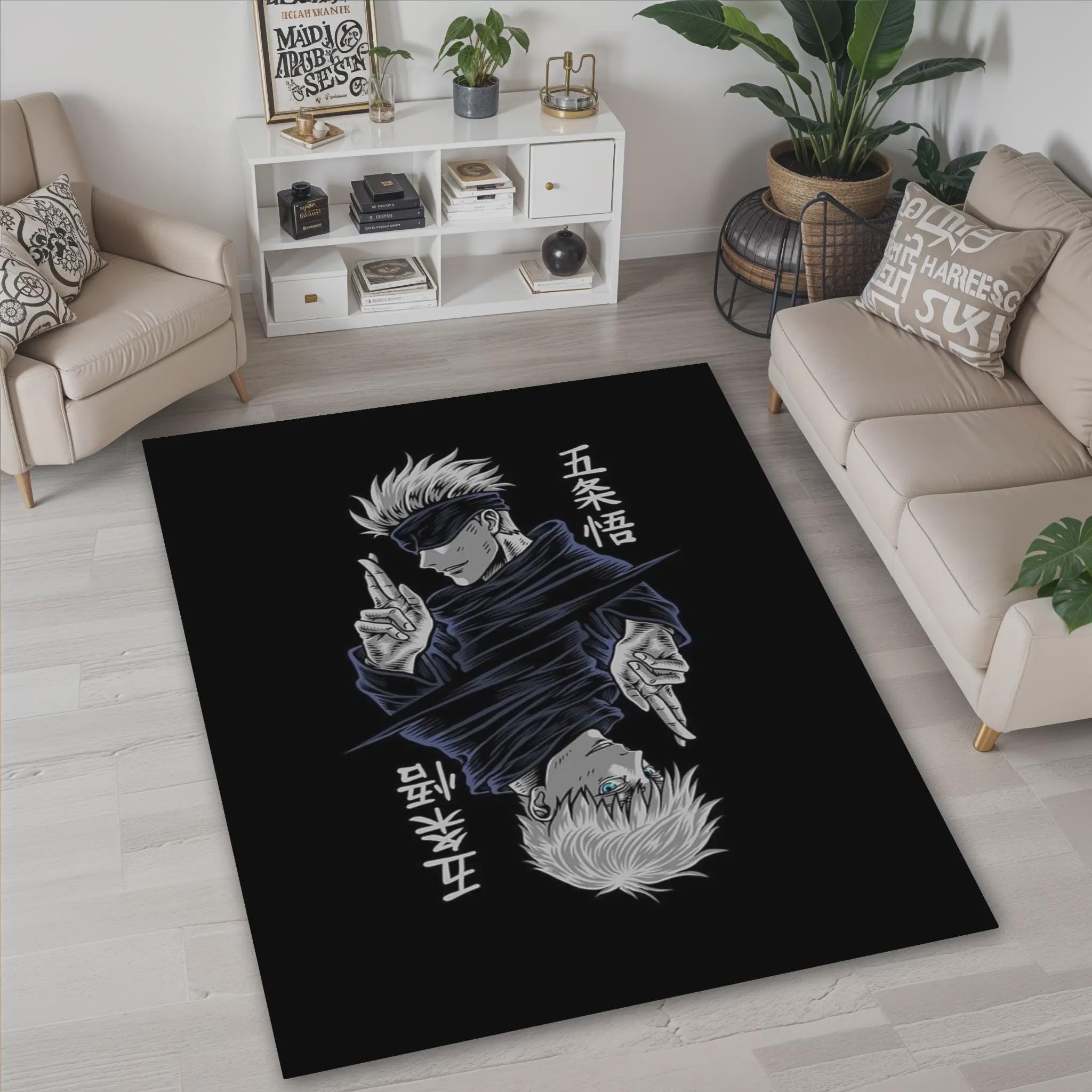 Jujutsu Kaisen Rug: Modern Anime Home Decor, Gojo Design - Etsy