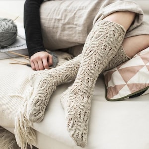 Knee High Lace Stockings PDF Pattern | Downloadable Crochet Design & Tutorial for Stylish socks