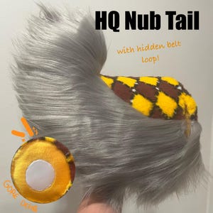 HQ Fursuit nub tail WITH hidden belt loop